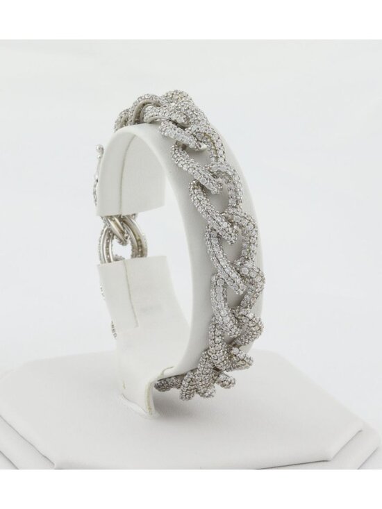 Unbranded Jewelry - Sterling Silver CZ Cubic Zirconia Curb Link Chain Bracelet 7 1/2" inch